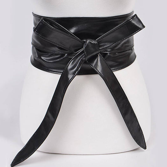Tie Front PU Leather Belt