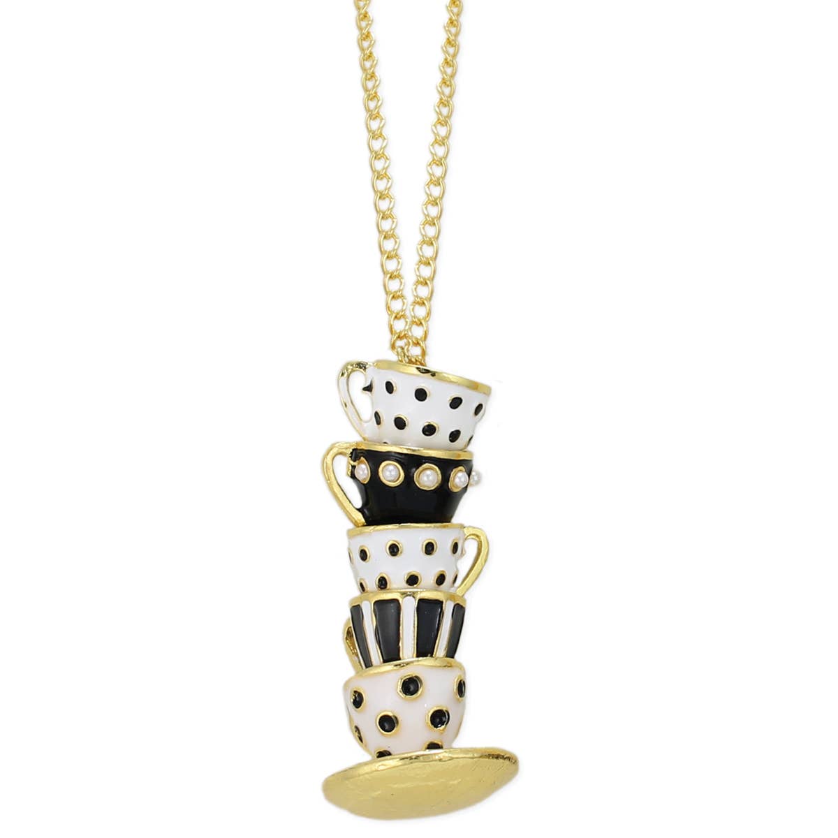Mad Hatter Teacup Stack Necklace