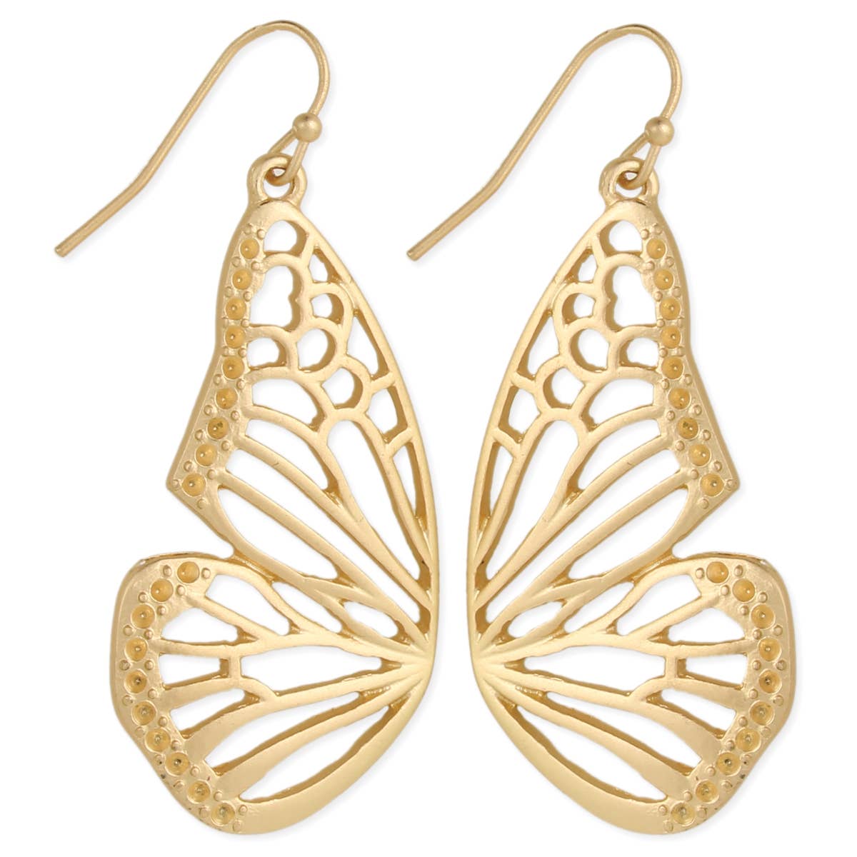 Gold Butterfly Wings Earring