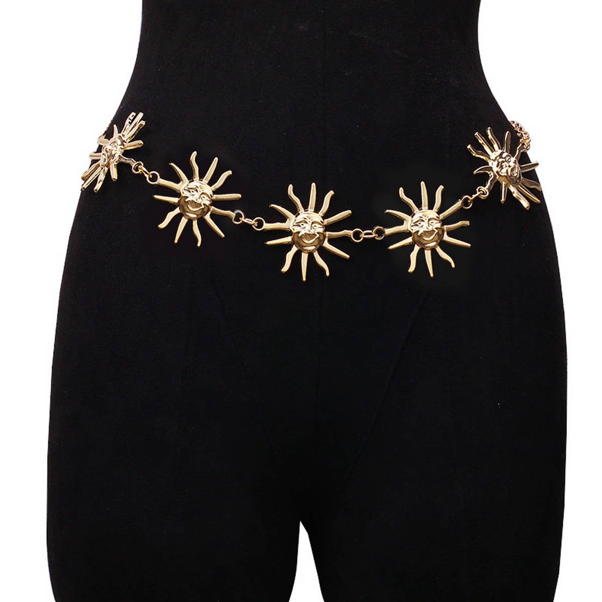 Gold Metal Sun Chain Belt