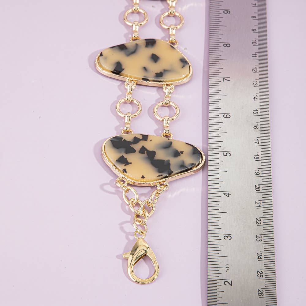 Marbled Tortoise Stone Chain Belt