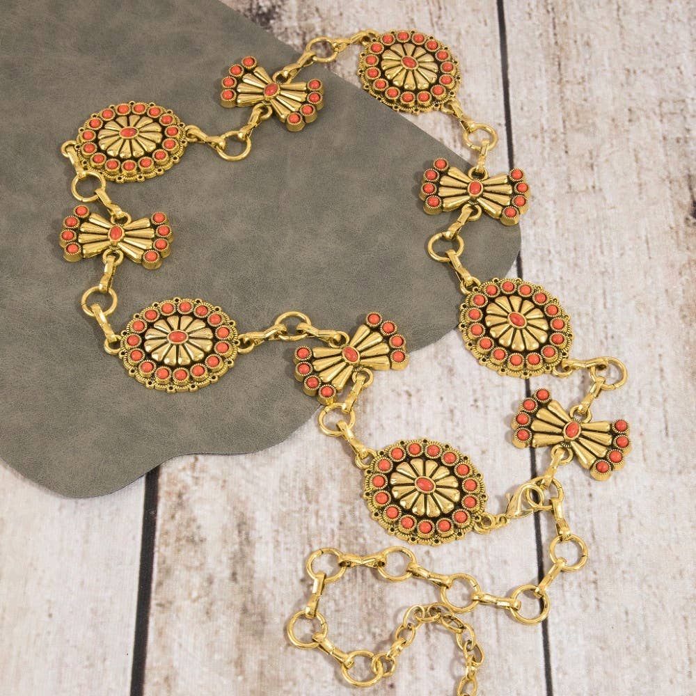 Stone Daisy Concho Chain Belt