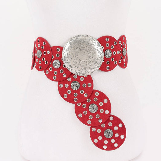 Faux Leather Disc Belt