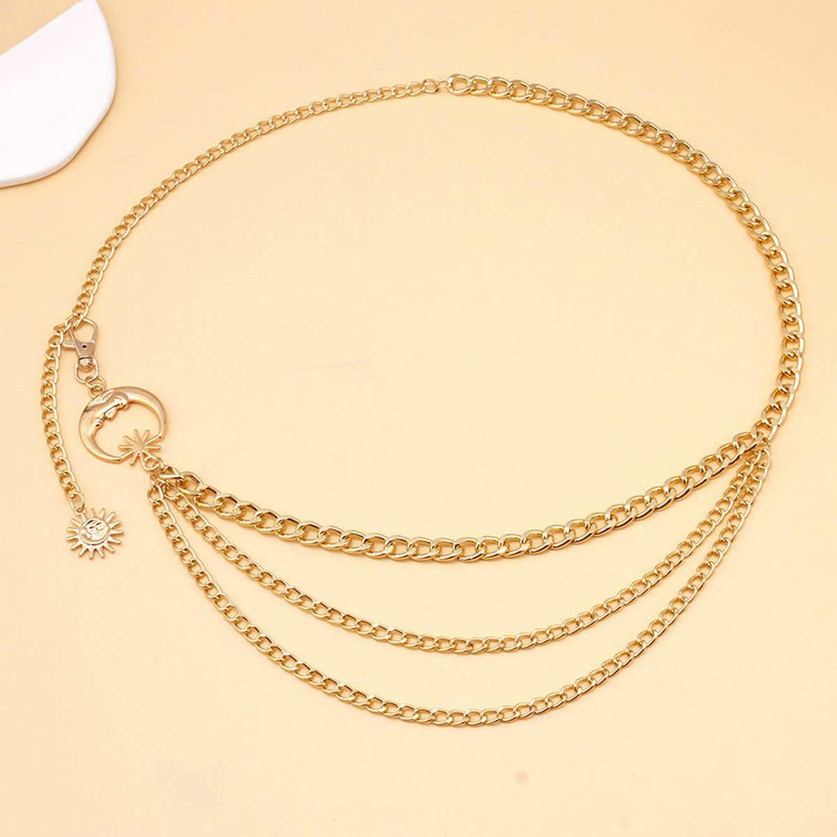 Layered Chain Moon Belt