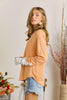 Lace Button Sleeve Top