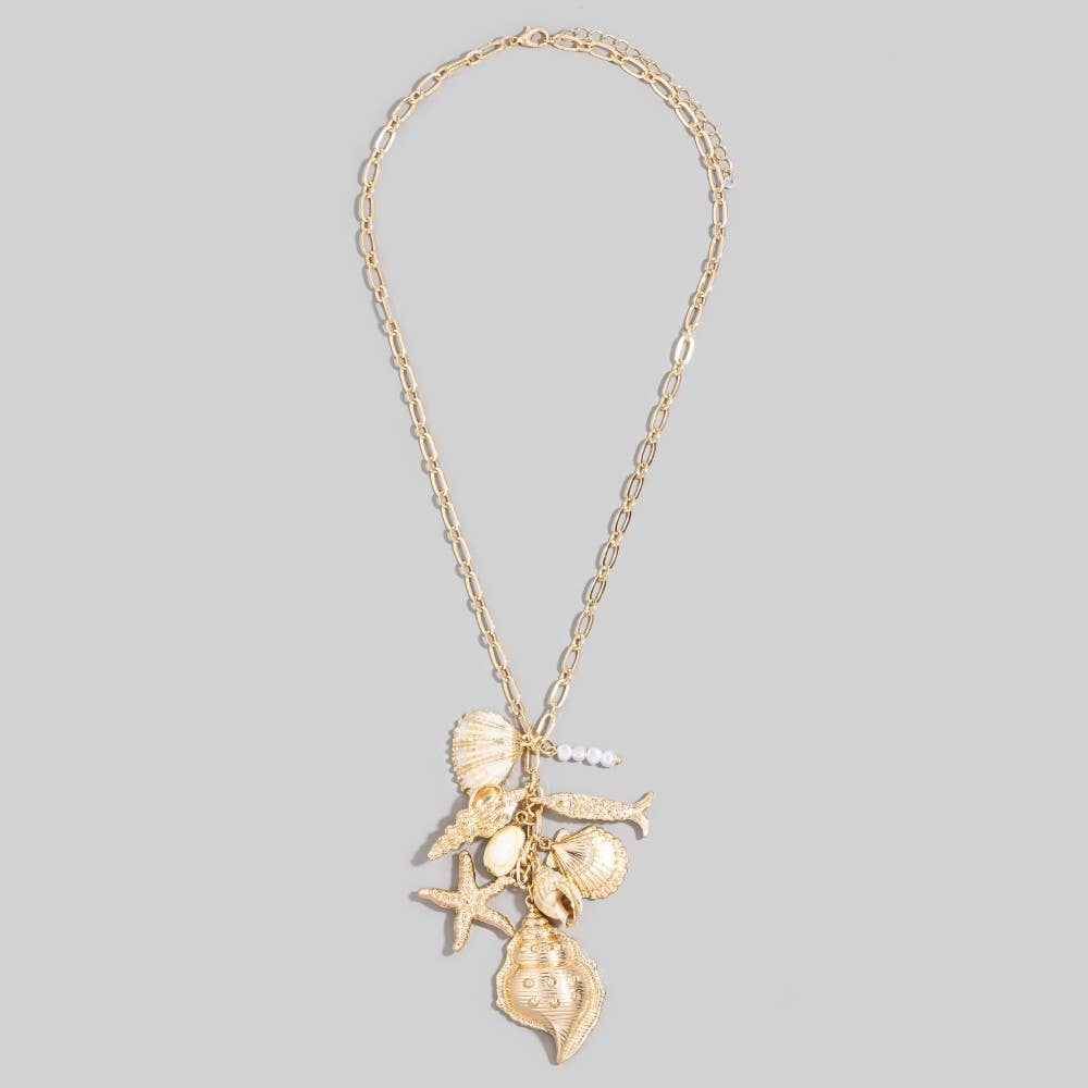 Sea Charm Cluster Chain Necklace