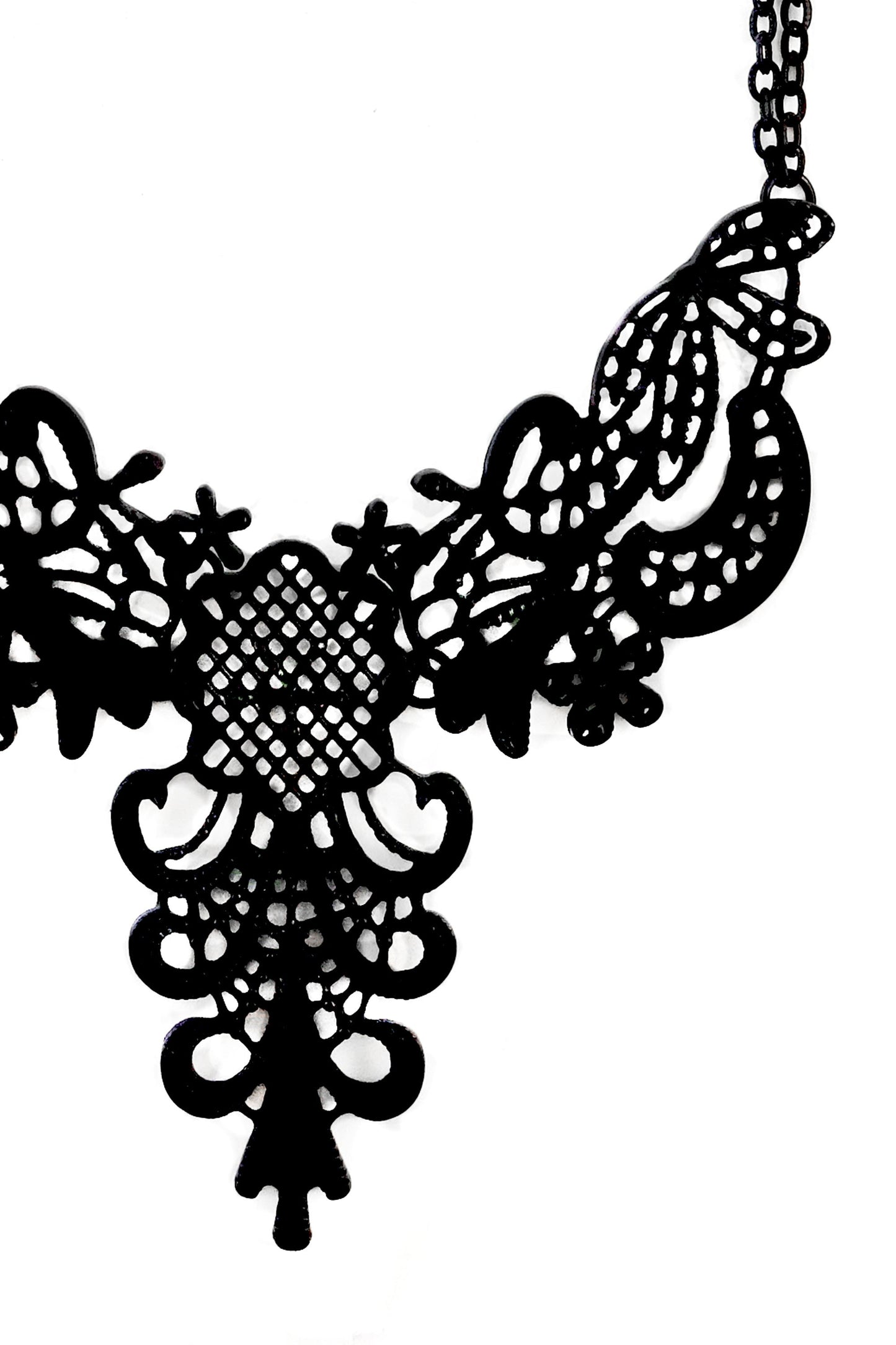 Elegant Filigree Cutout Statement Necklace