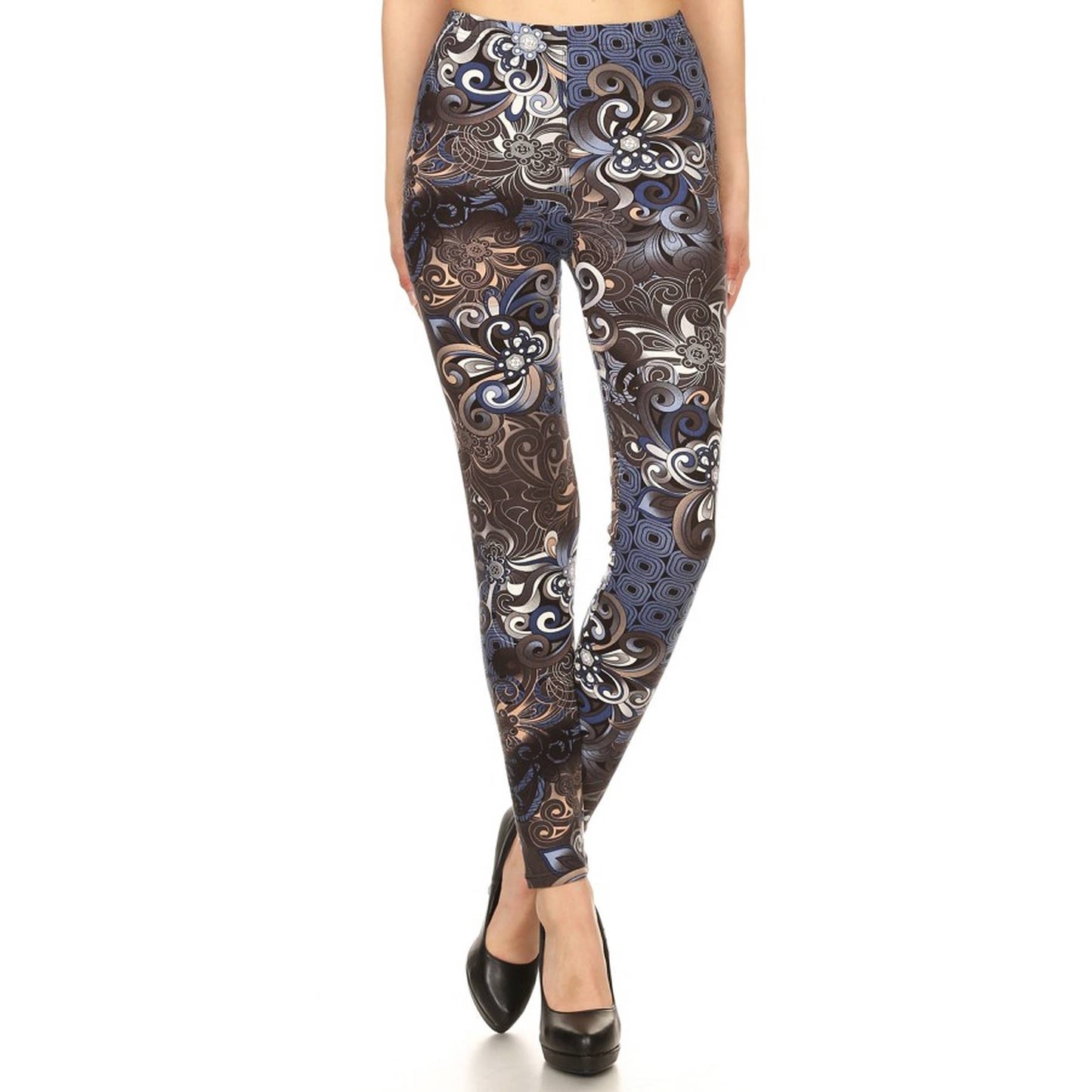 Abstract Print High Waist Leggings