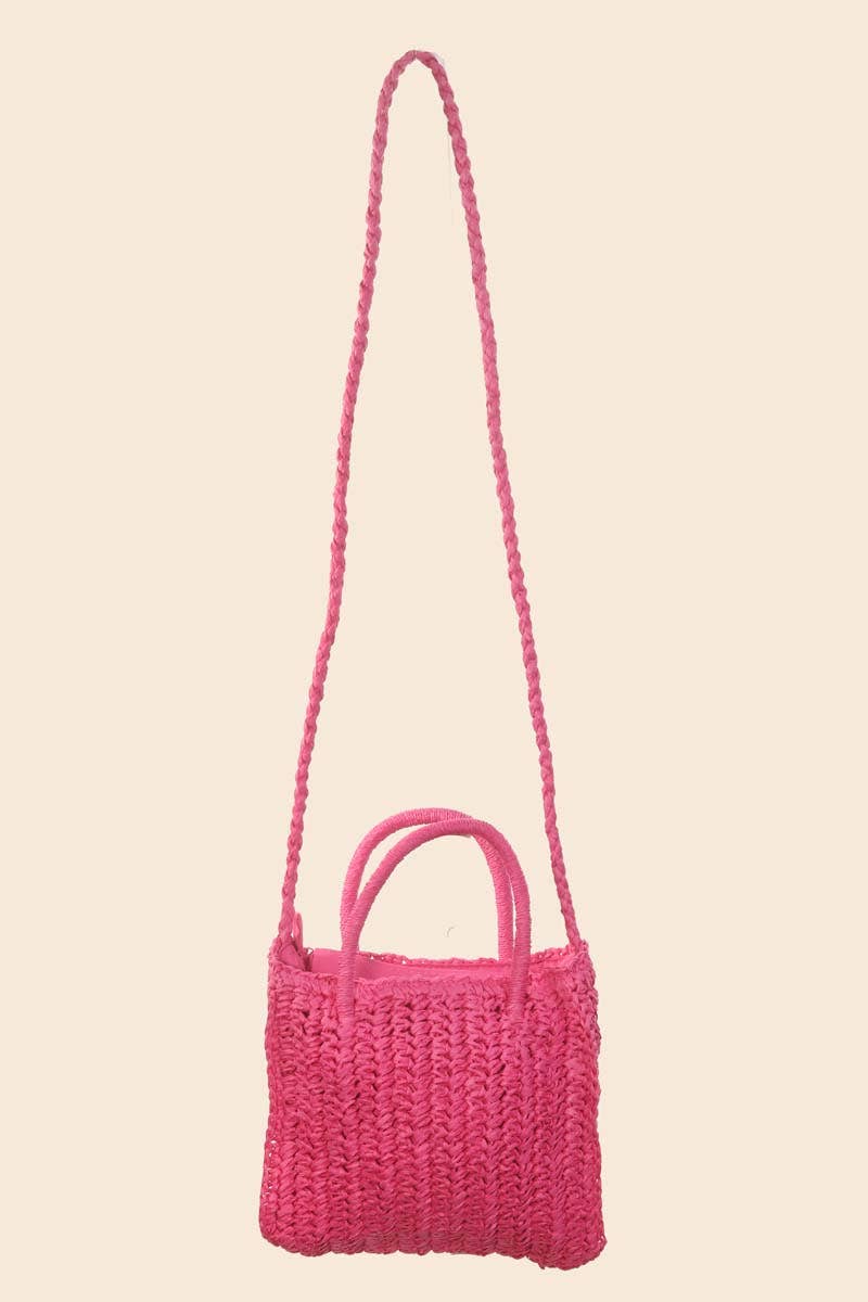 Raffia Braided Square Tote Bag