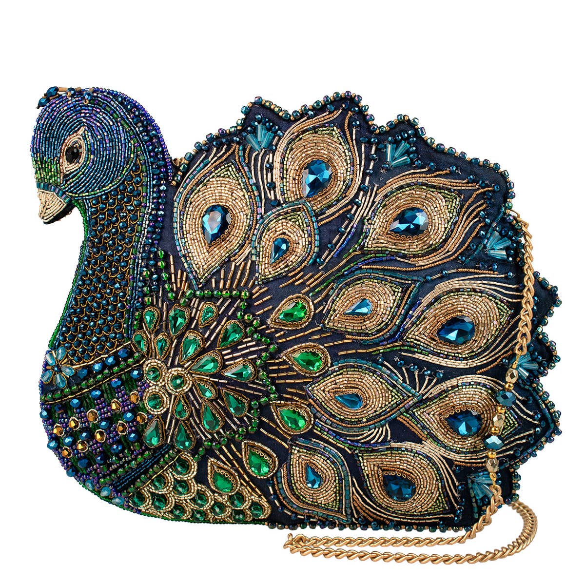 Show Off Beaded Peacock Crossbody Bag