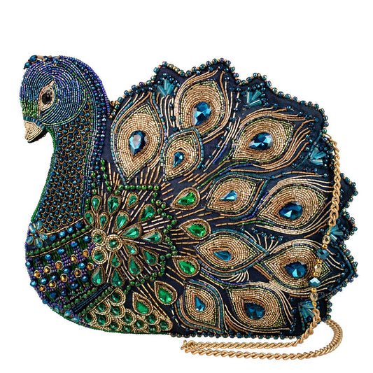 Show Off Beaded Peacock Crossbody Bag