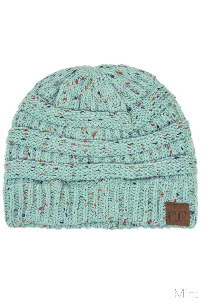 C.C Cable Knit Confetti Beanie