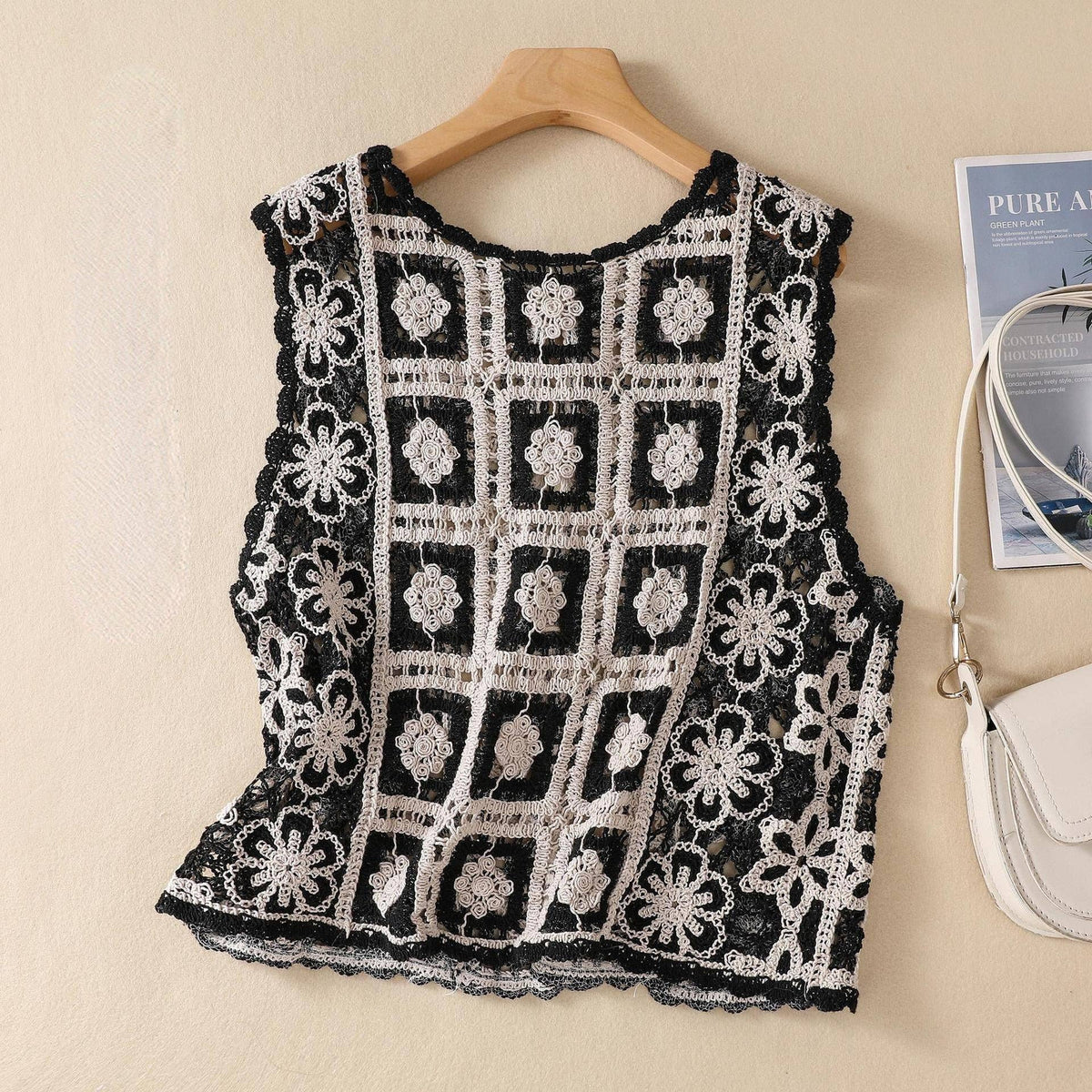 Crochet Open Back Boho Vest