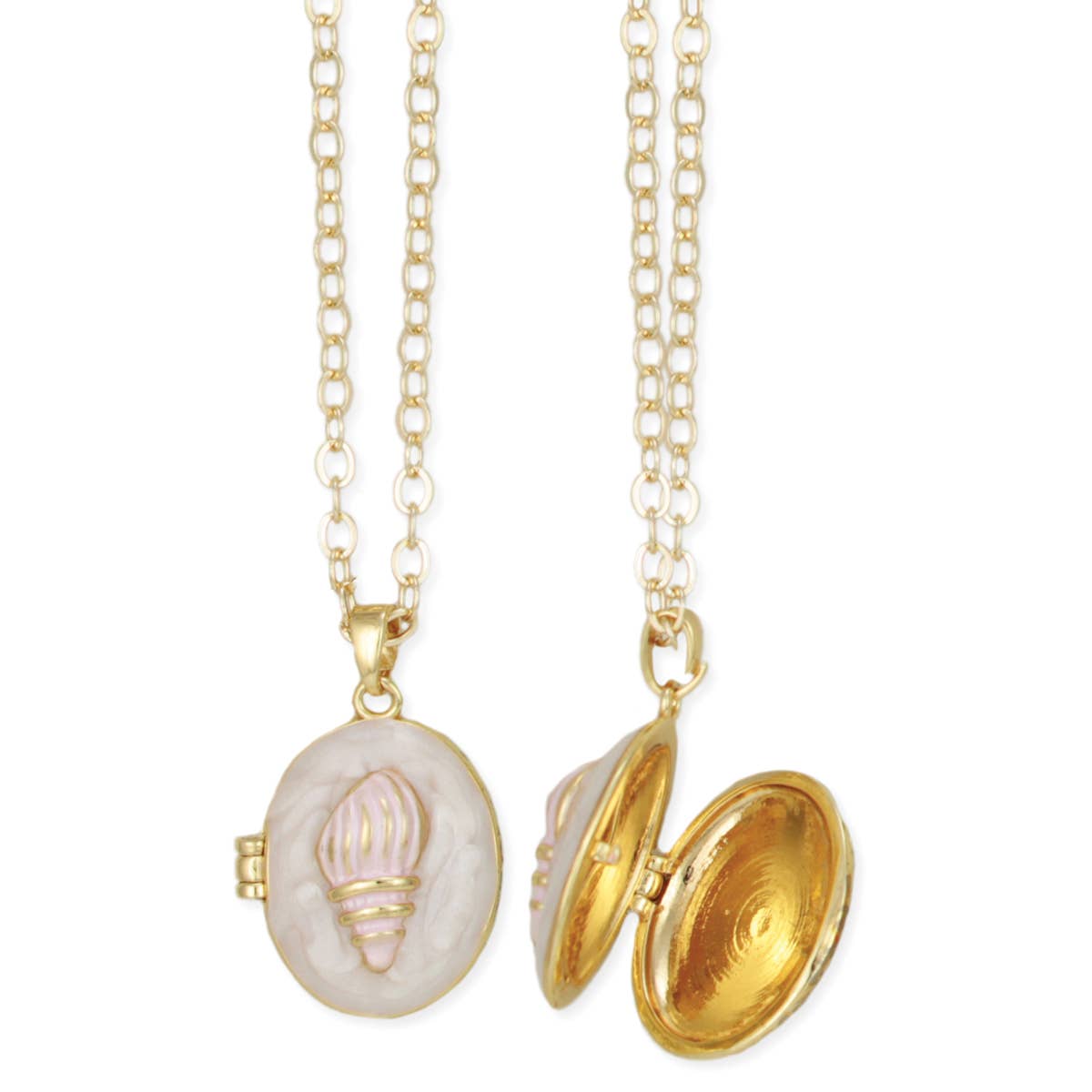 Seaside Memories Gold Shell Locket Necklace