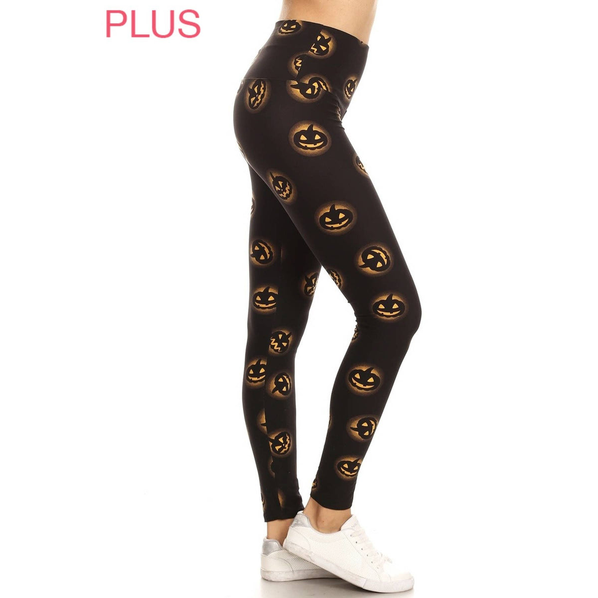 Plus Size 5" Jack o' Lantern Leggings