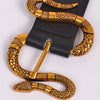 Snake Buckle Faux Leather Belt