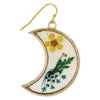 Floral Moon Dried Flower Crescent Earrings