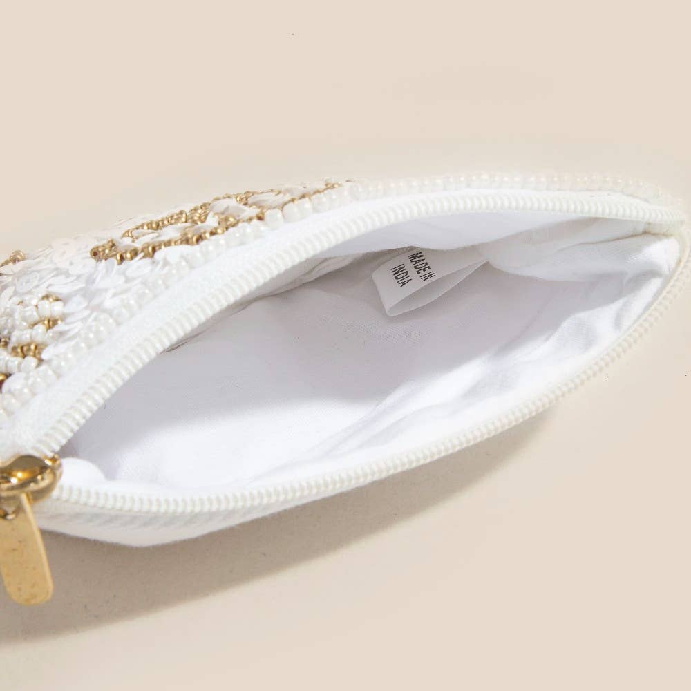 Starfish & Sea Life Seed Beaded Coin Purse
