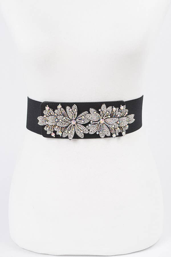 Elastic Stone Flower Belt