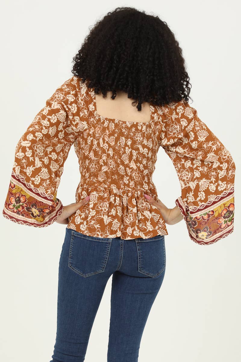 Cutout Front Twist Boho Fall Top