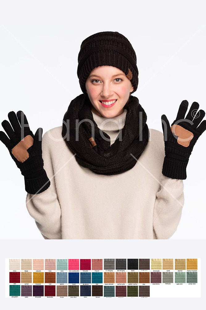 C.C Knitted Touch Screen Compatible Gloves