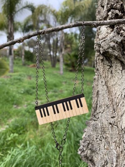 Wooden Piano Keys Necklace