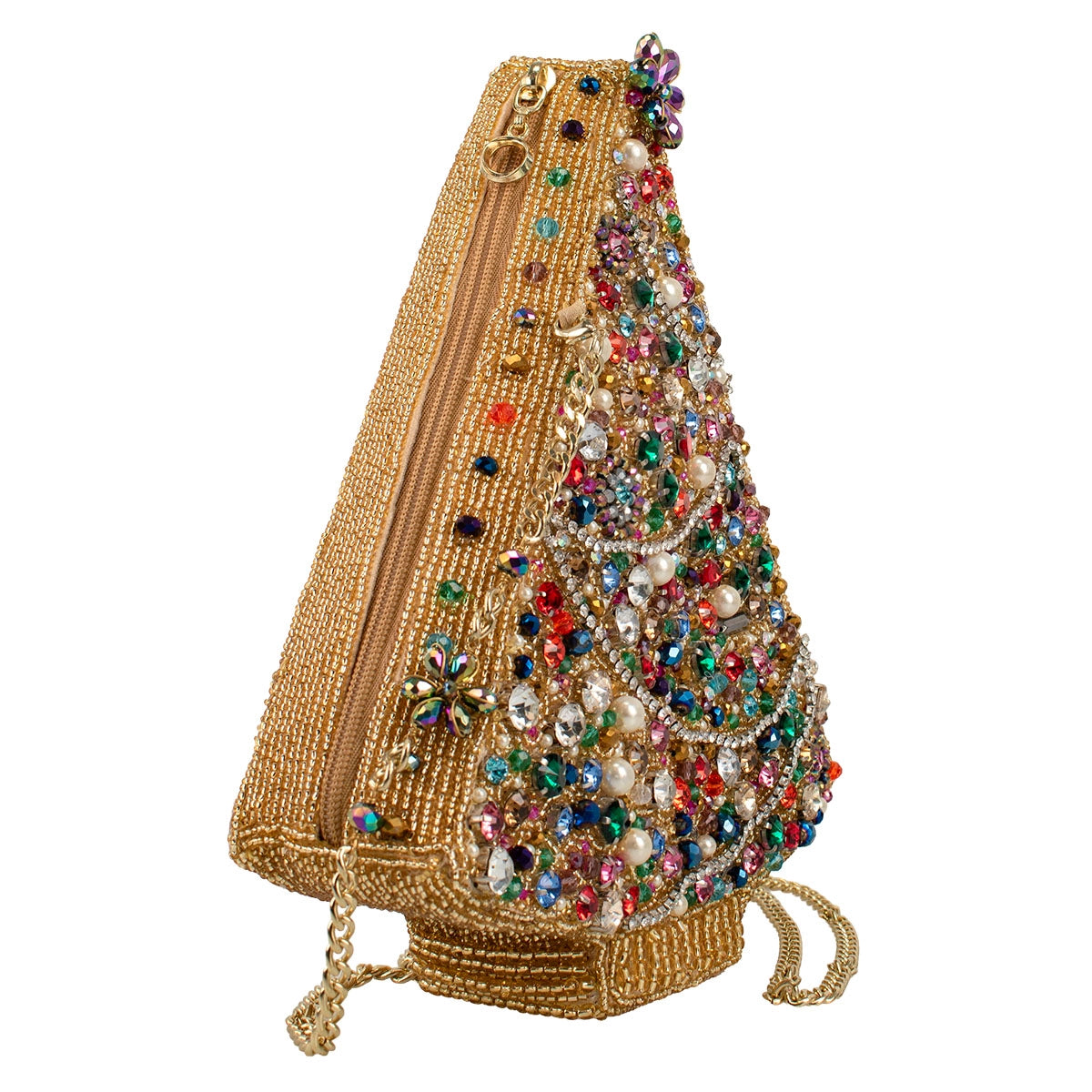 Glittering Joy Colorful Christmas Tree with Gems Handbag