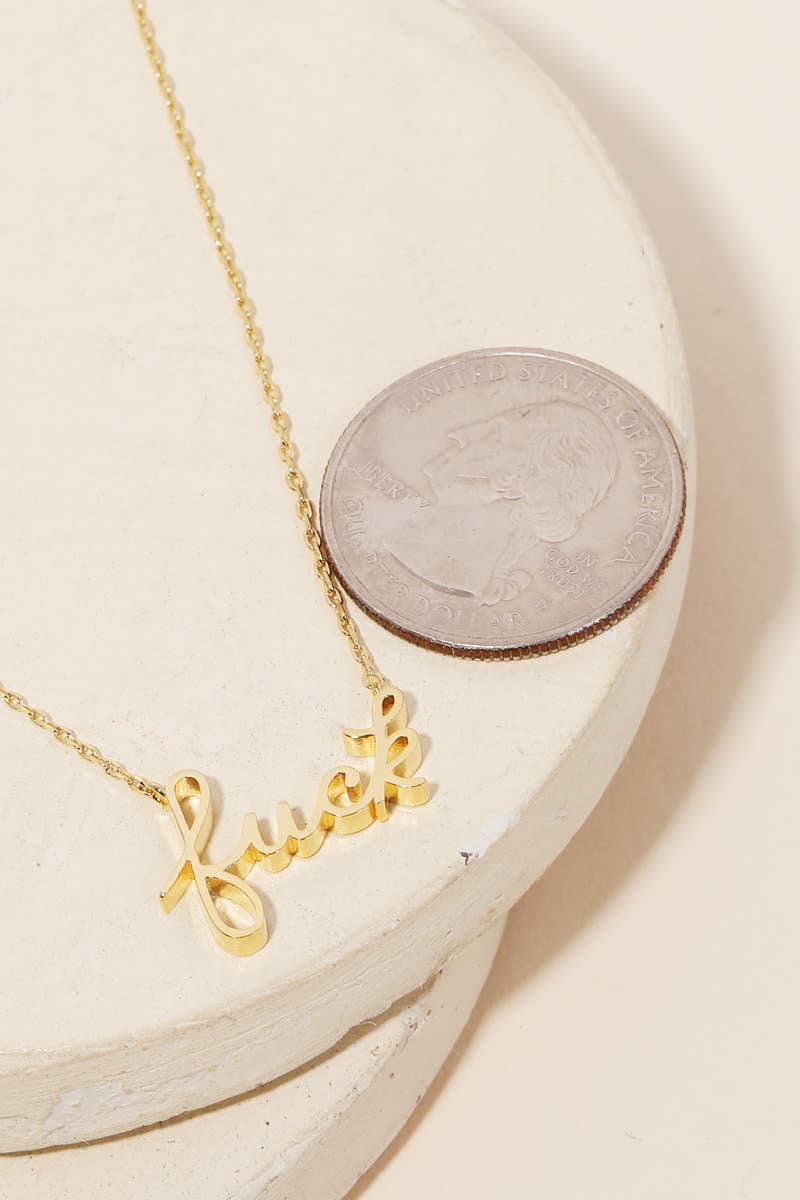 Handwritten F*ck Pendant Necklace