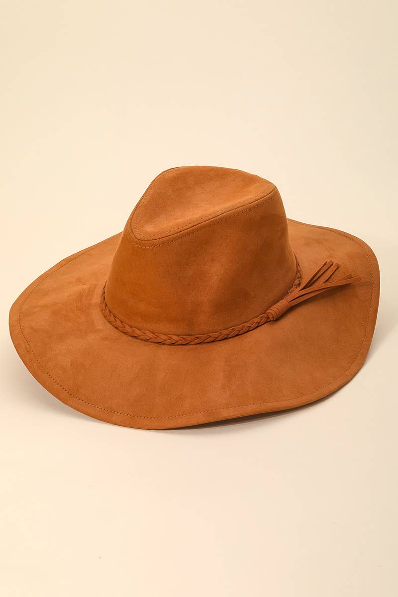 Braided Faux Suede Hat