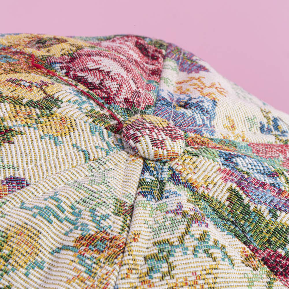 Multicolor Floral Tapestry Caby Newsboy Hat