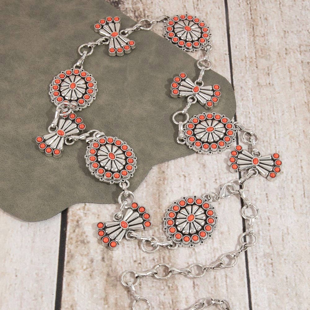 Stone Daisy Concho Chain Belt