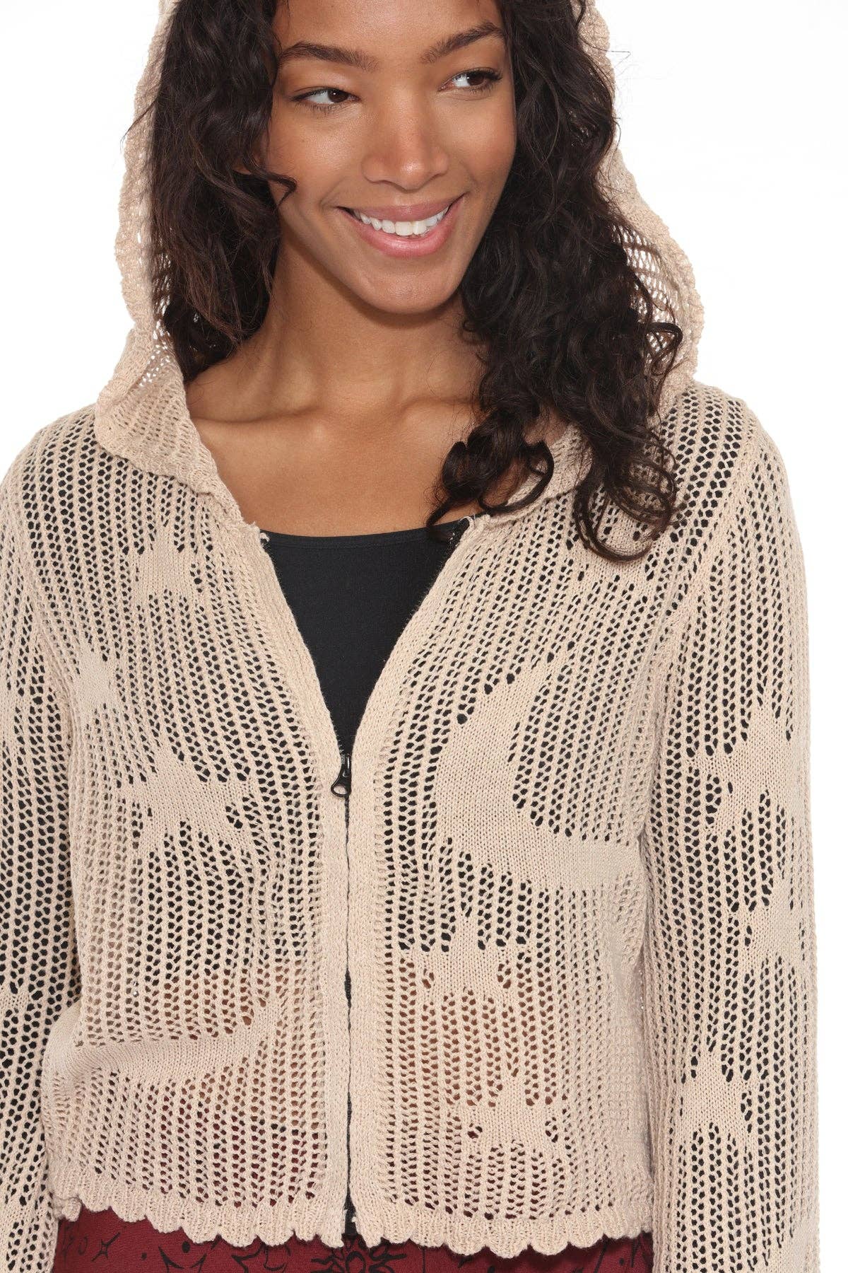 Celestial Cropped Zip Hoodie