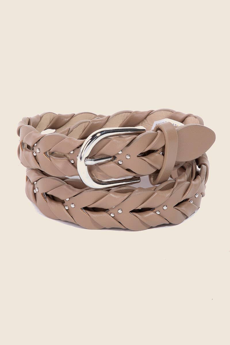 Chic Braided Vegan Leather Belt