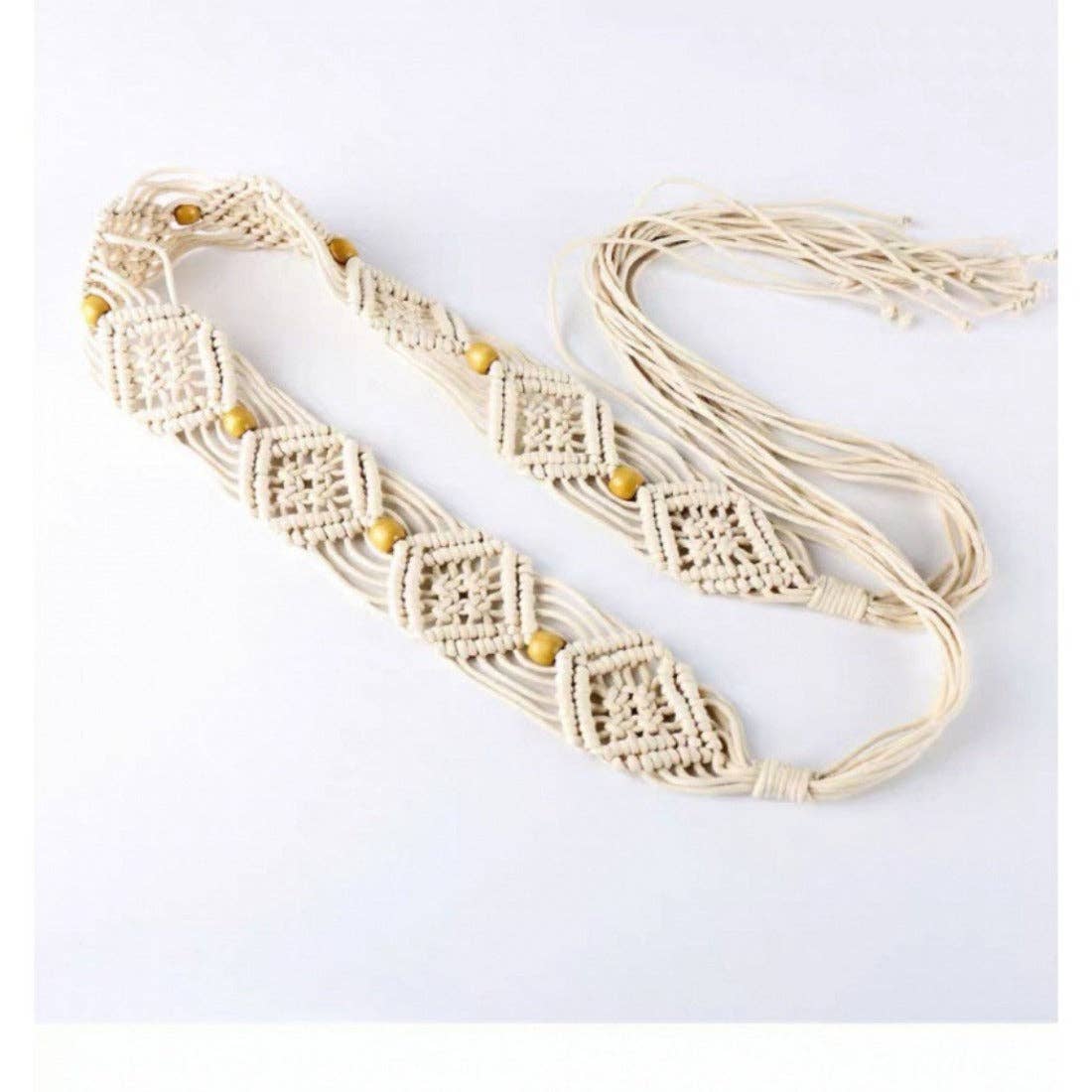 Hollow Knitted Tassel Belt