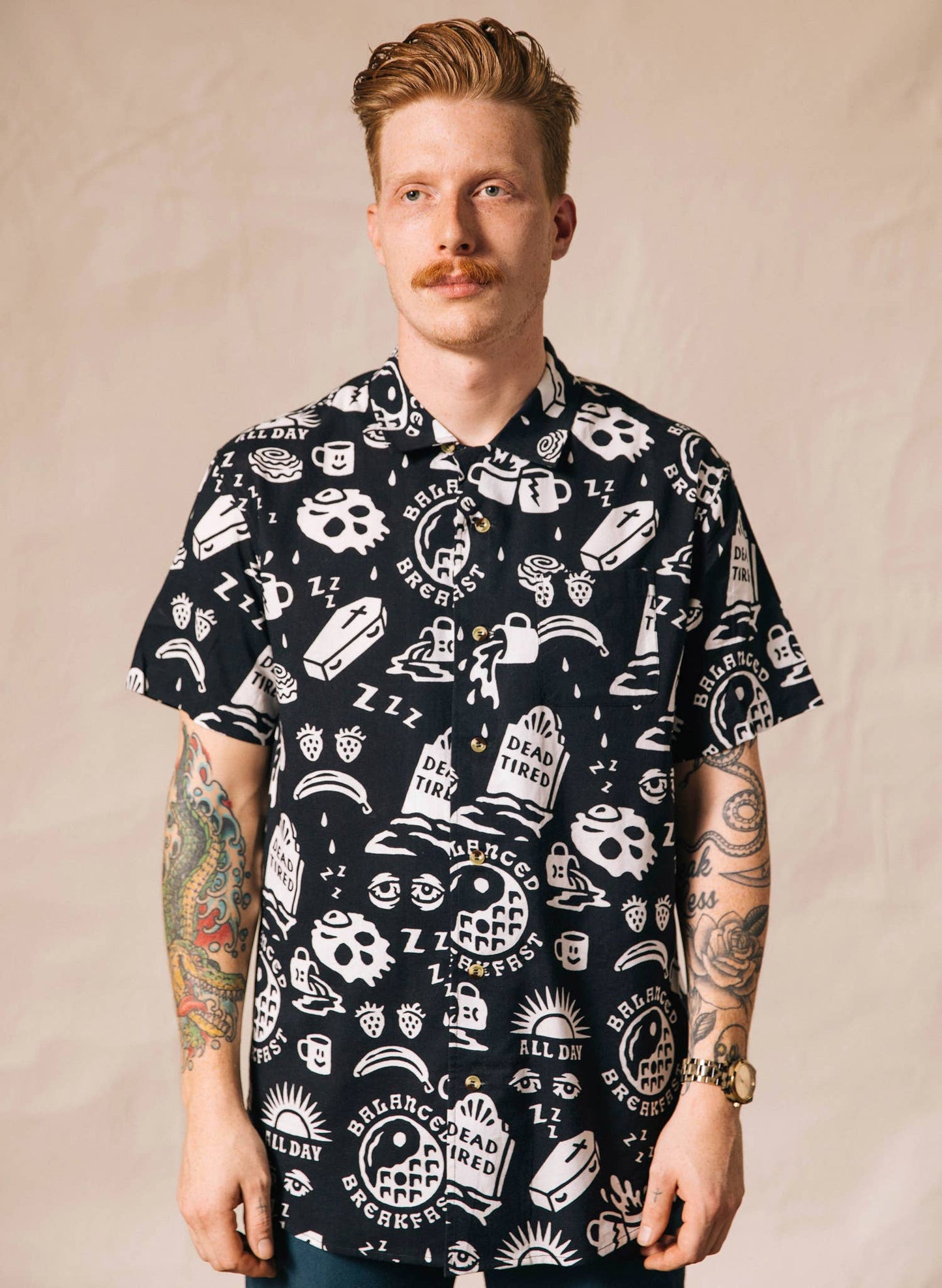 Dead Tired Coffee Button Down Shirt