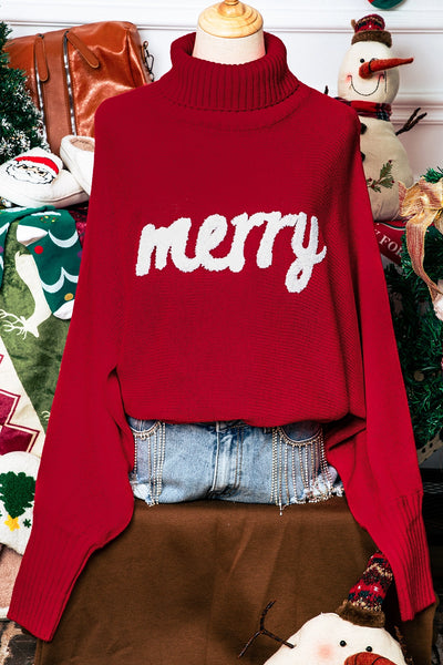 Embroidered Merry Sweater