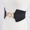 Faux Leather Wide Elastic Belt