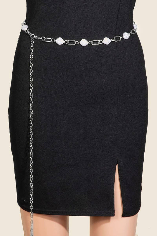 Pearl Charms Station Chain Belt