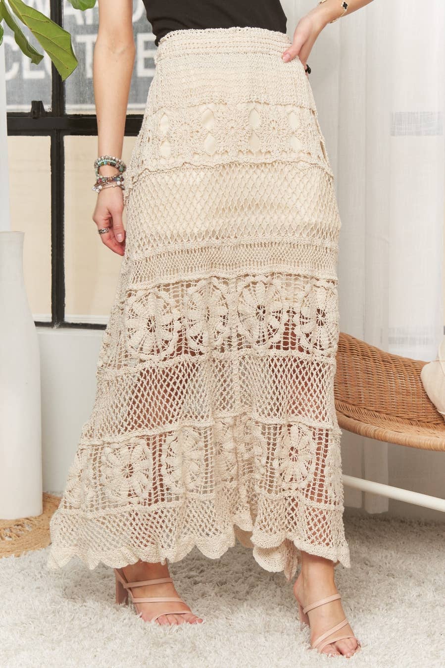 Crochet Lace Maxi Skirt