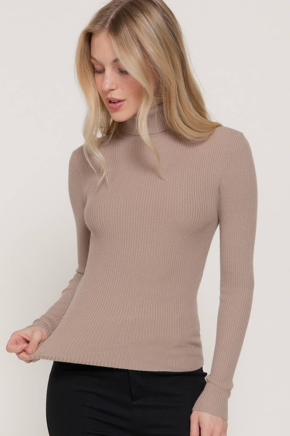Long Sleeve Ribbed Turtle Neck