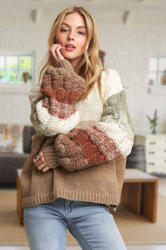 Puff Sleeve Ombre Sweater