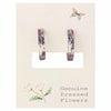 Purple Dried Flowers Acrylic Hoop Earrings