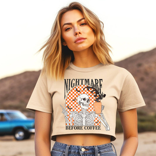Nightmare Before Coffee Cropped Tee