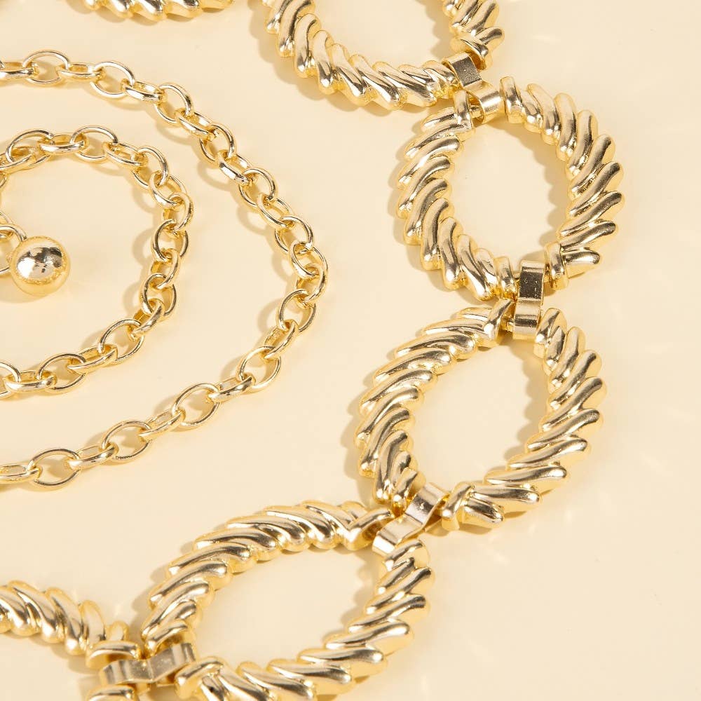 Twisted Oval Hoops Chain Belt