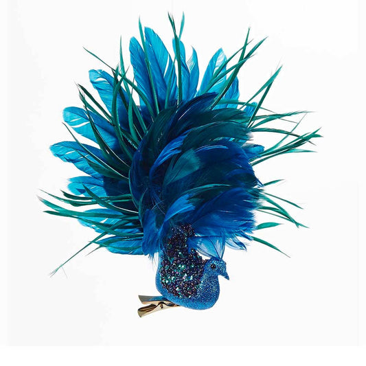 Glittery Peacock Ornament
