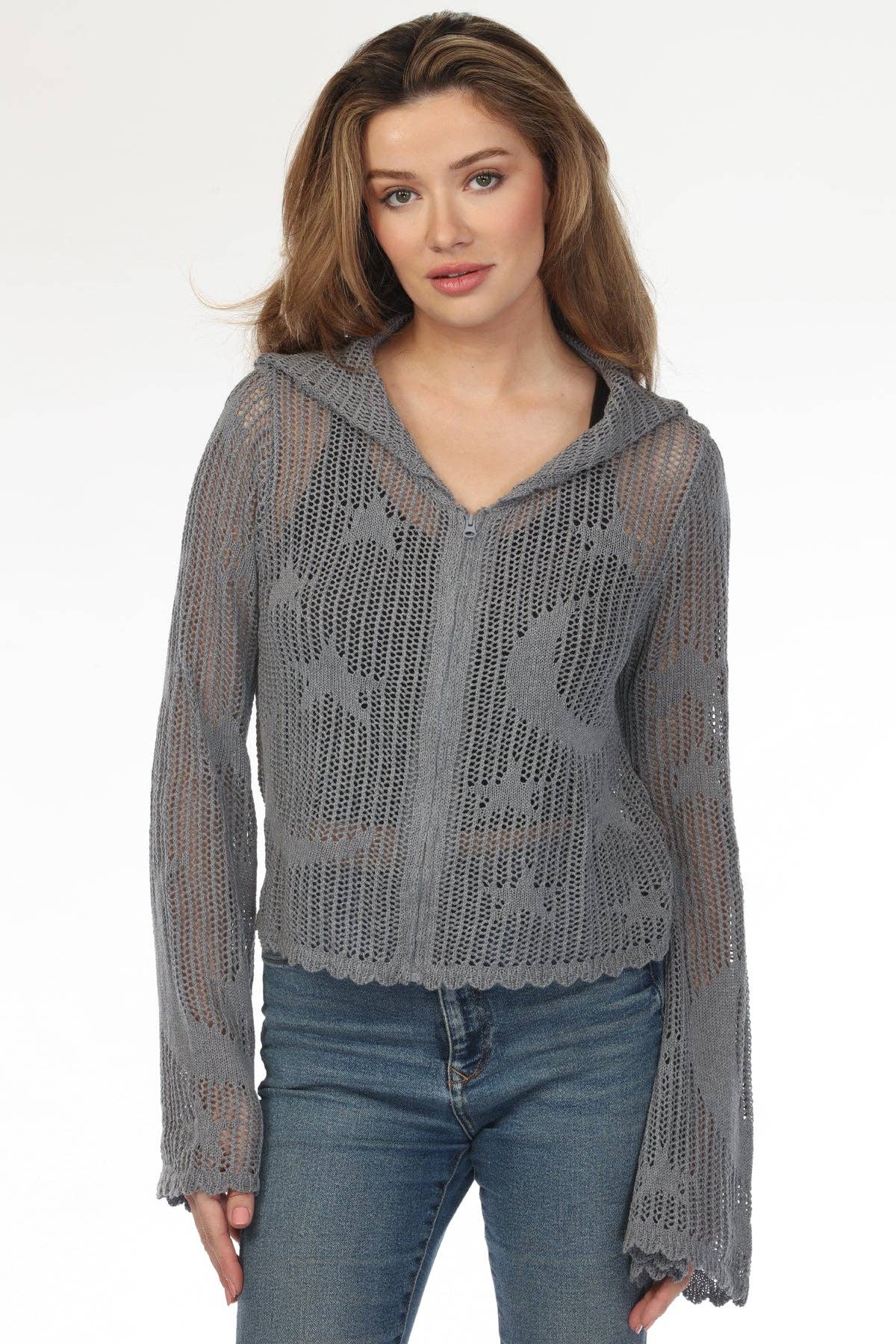 Celestial Cropped Zip Hoodie