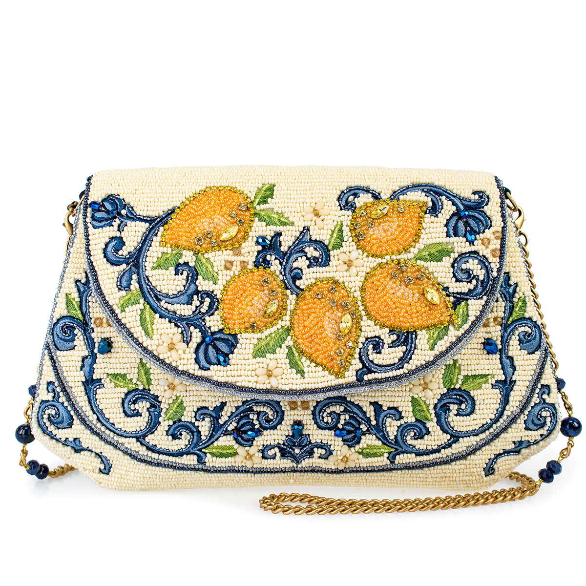 Hand Beaded Lemons Crossbody