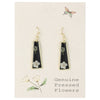 Dried Flower Gold Black Bar Earrings