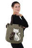 Faux Fur Lovely Cats Tote Bag