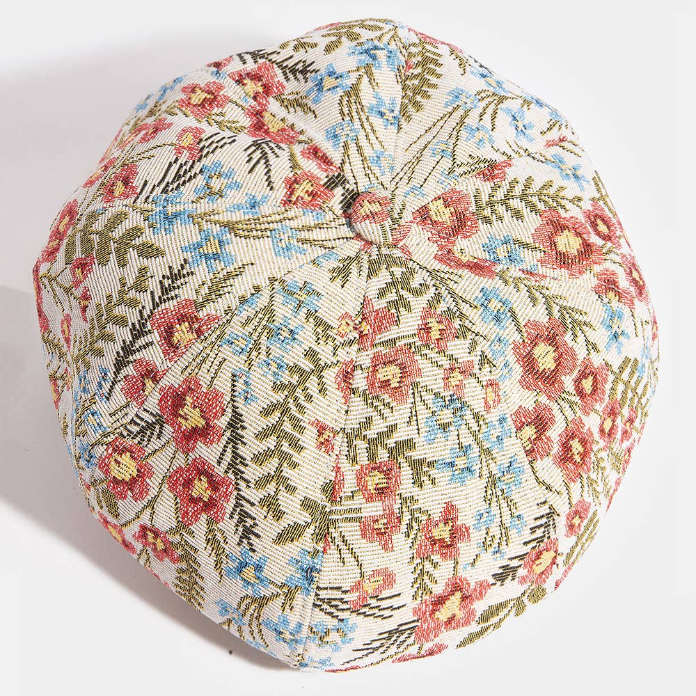 Floral Tapestry Newsboy Cabbie Hat